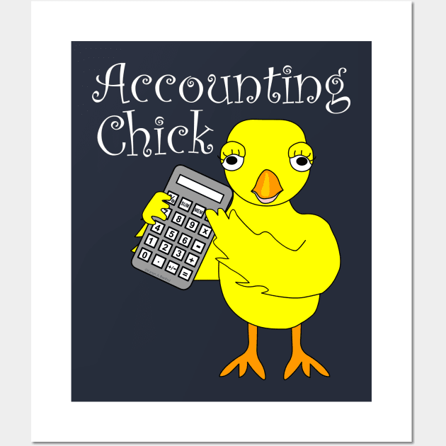 Accounting Chick White Text Wall Art by Barthol Graphics